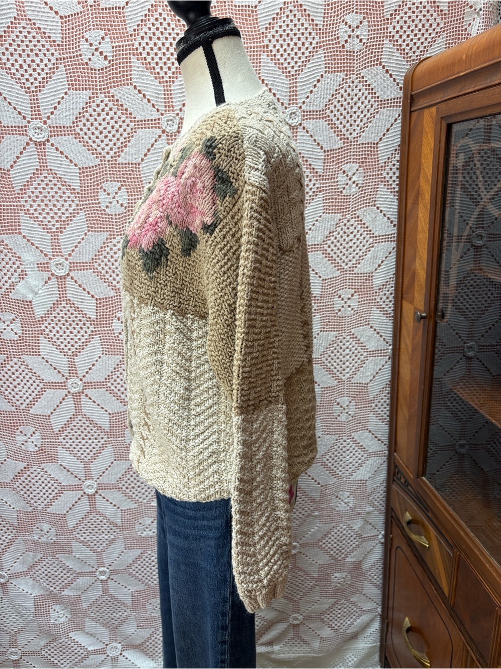 👻SOLD👻Cleo Floral Patchwork Knit Cardigan - Picture 6 of 10